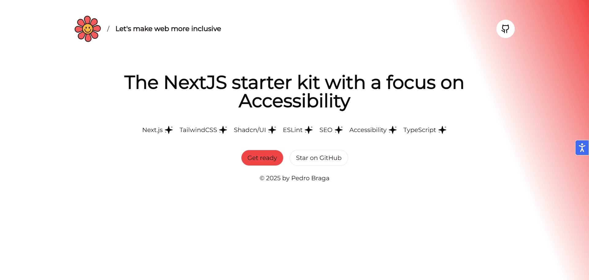 A straightforward and user-friendly Next.js 15 starter template designed with a strong focus on accessibility.